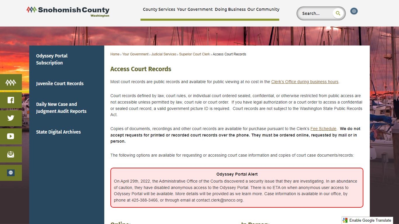 Access Court Records | Snohomish County, WA - Official Website